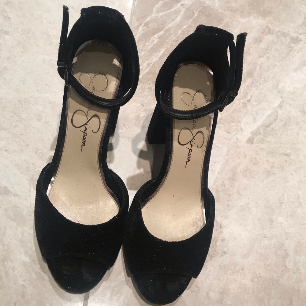 Jessica Simpson Velvet Strap Heels